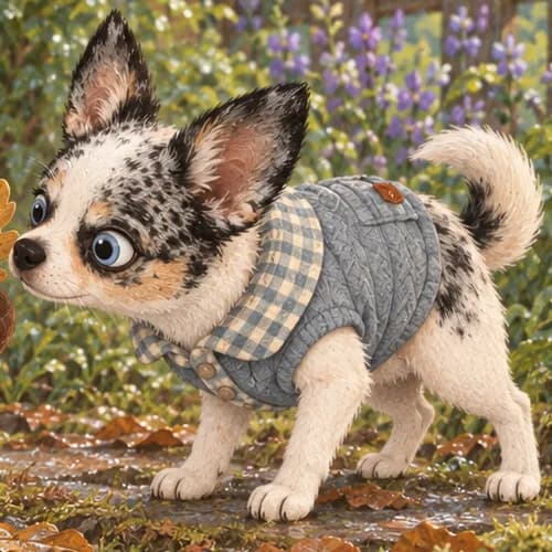 Lineu ilustrado, com o mesmo colete e a gola xadrez.